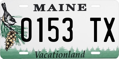 ME license plate 0153TX