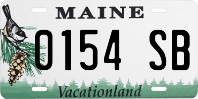 ME license plate 0154SB