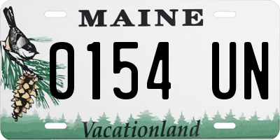 ME license plate 0154UN