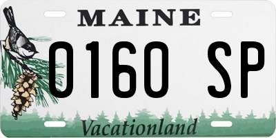 ME license plate 0160SP