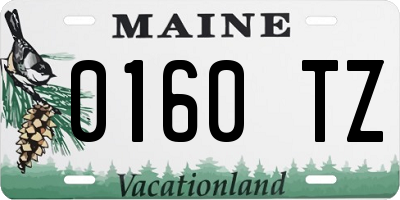 ME license plate 0160TZ
