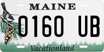 ME license plate 0160UB