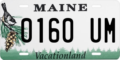 ME license plate 0160UM