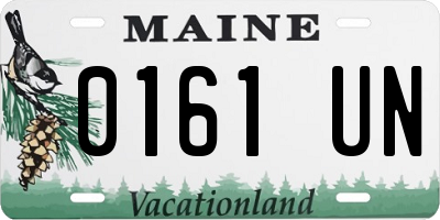 ME license plate 0161UN