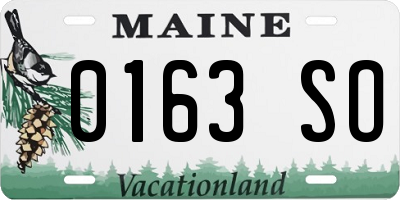 ME license plate 0163SO