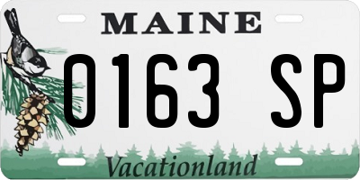 ME license plate 0163SP