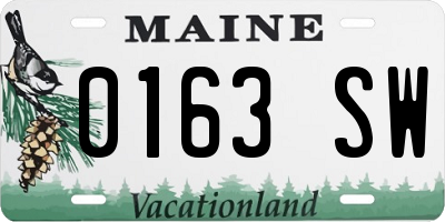 ME license plate 0163SW