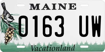 ME license plate 0163UW