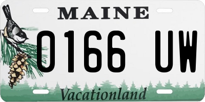 ME license plate 0166UW