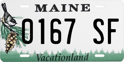ME license plate 0167SF