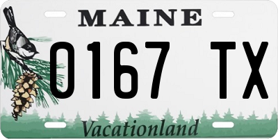 ME license plate 0167TX