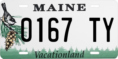ME license plate 0167TY