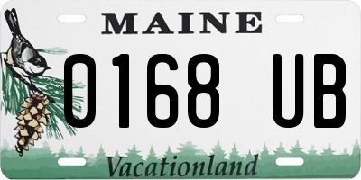 ME license plate 0168UB