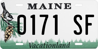 ME license plate 0171SF