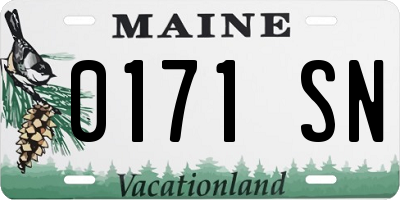 ME license plate 0171SN