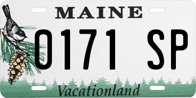 ME license plate 0171SP