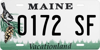 ME license plate 0172SF