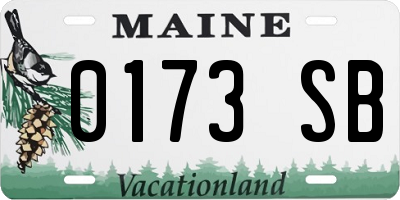 ME license plate 0173SB