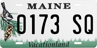 ME license plate 0173SQ