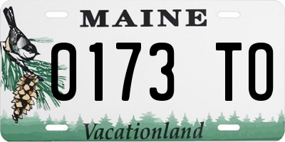 ME license plate 0173TO