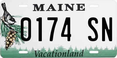 ME license plate 0174SN