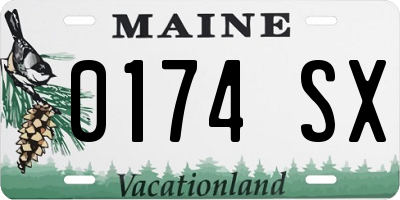 ME license plate 0174SX