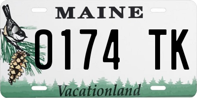 ME license plate 0174TK