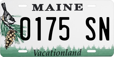 ME license plate 0175SN