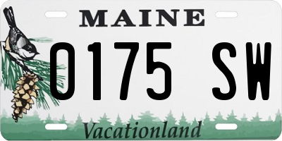 ME license plate 0175SW