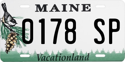 ME license plate 0178SP