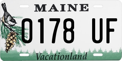ME license plate 0178UF