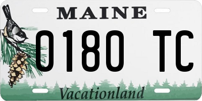 ME license plate 0180TC