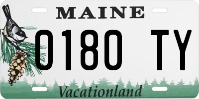 ME license plate 0180TY