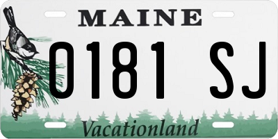 ME license plate 0181SJ