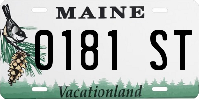ME license plate 0181ST