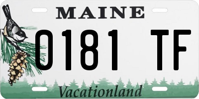 ME license plate 0181TF
