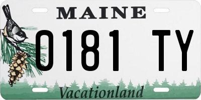 ME license plate 0181TY