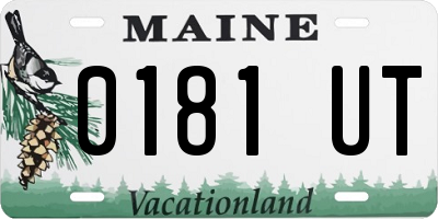 ME license plate 0181UT