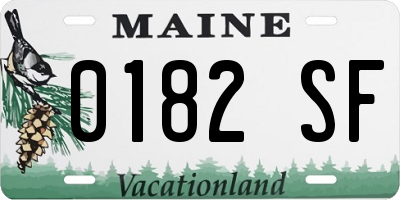 ME license plate 0182SF