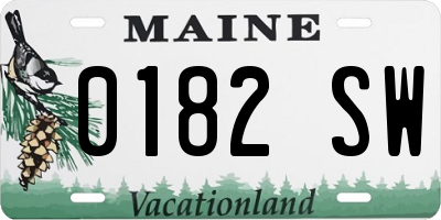 ME license plate 0182SW