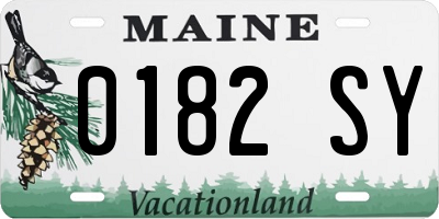 ME license plate 0182SY