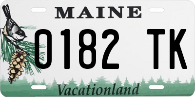 ME license plate 0182TK