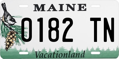 ME license plate 0182TN