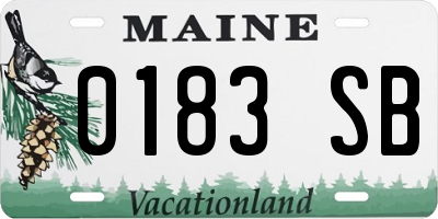 ME license plate 0183SB