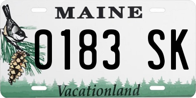 ME license plate 0183SK