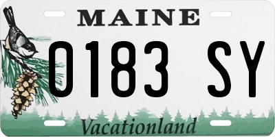 ME license plate 0183SY