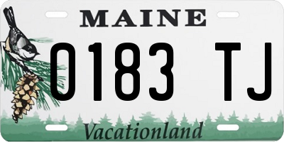 ME license plate 0183TJ