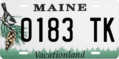ME license plate 0183TK