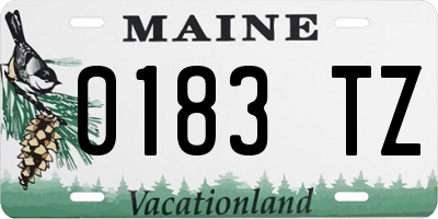ME license plate 0183TZ