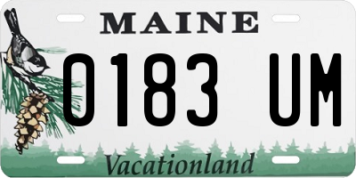 ME license plate 0183UM